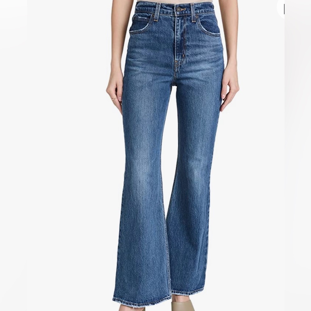 Levis high waisted crop flare denim jean